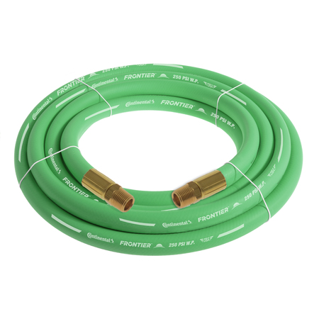 CONTINENTAL 3/4" x 15' Green EPDM Rubber Air Hose, 300 PSI, 3/4" MNPT x MNPT HZG07530-15-11